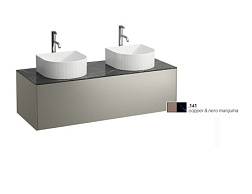 Модуль под раковину Sonar 117,7х45,7х34,1 см, для 2 раковин, медь/столешница черный мрамор, система push-to-open 4.0542.8.034.141.1 Laufen